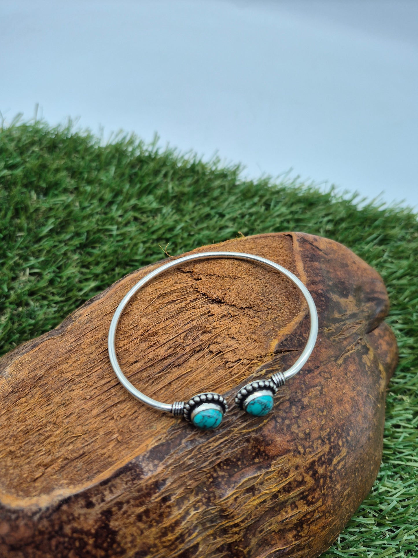 Turquoise Crystal Bracelet Silver Plated