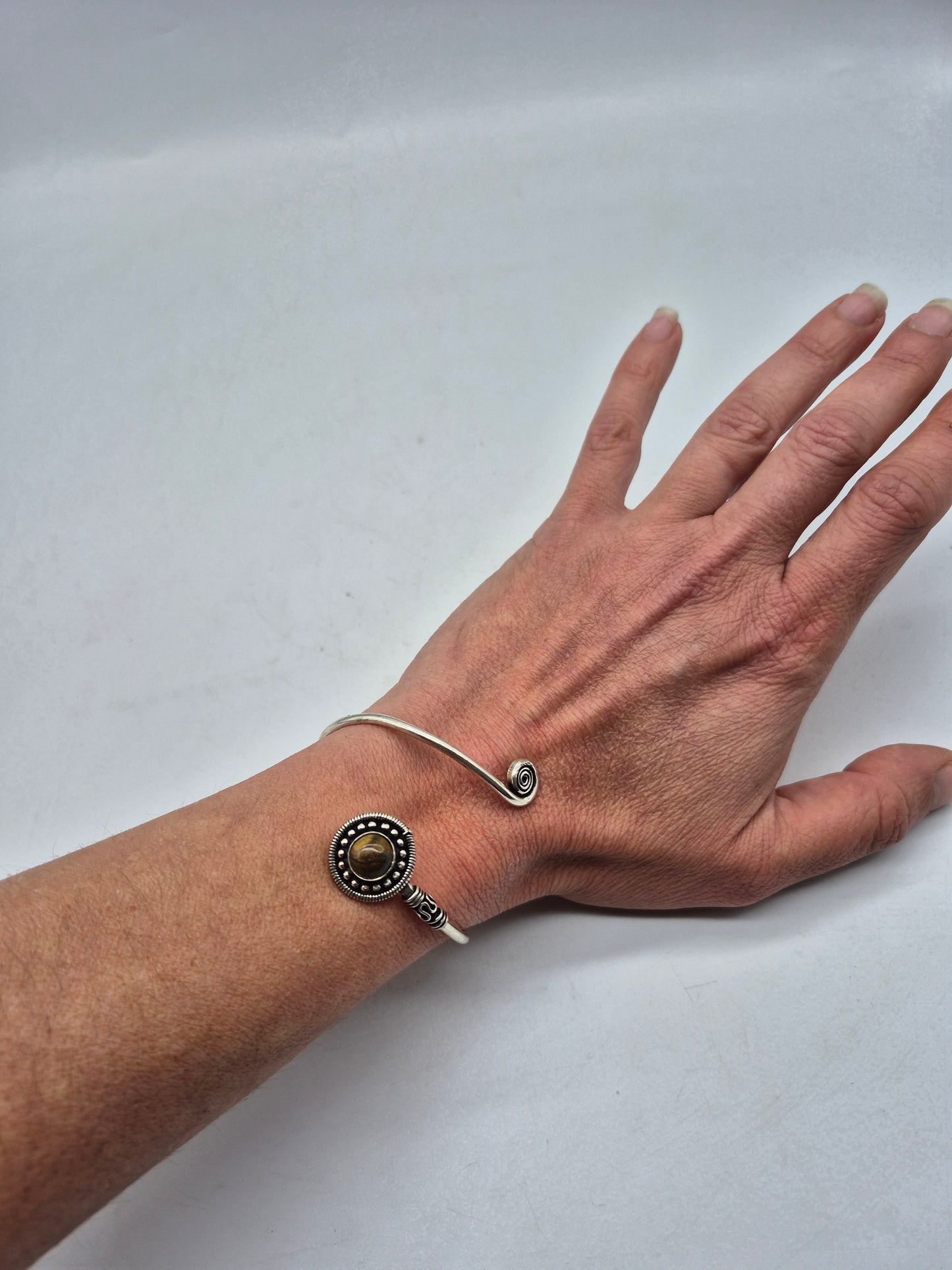 Tiger's Eye Crystal Silver Plated Bracelet