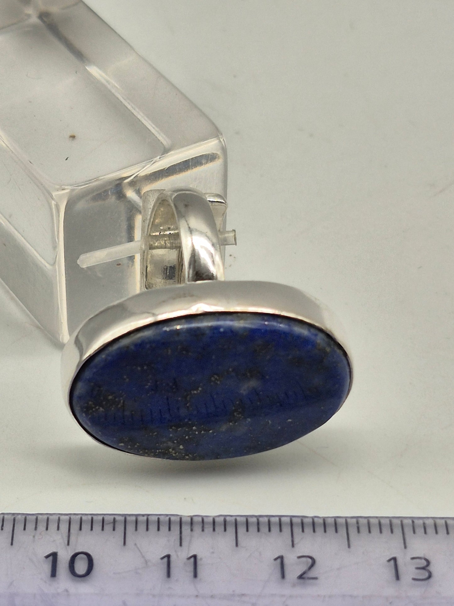 Lapis Lazuli Adjustable Ring – Silver Plated Cabochon - Blue Healing Crystal Jewelry