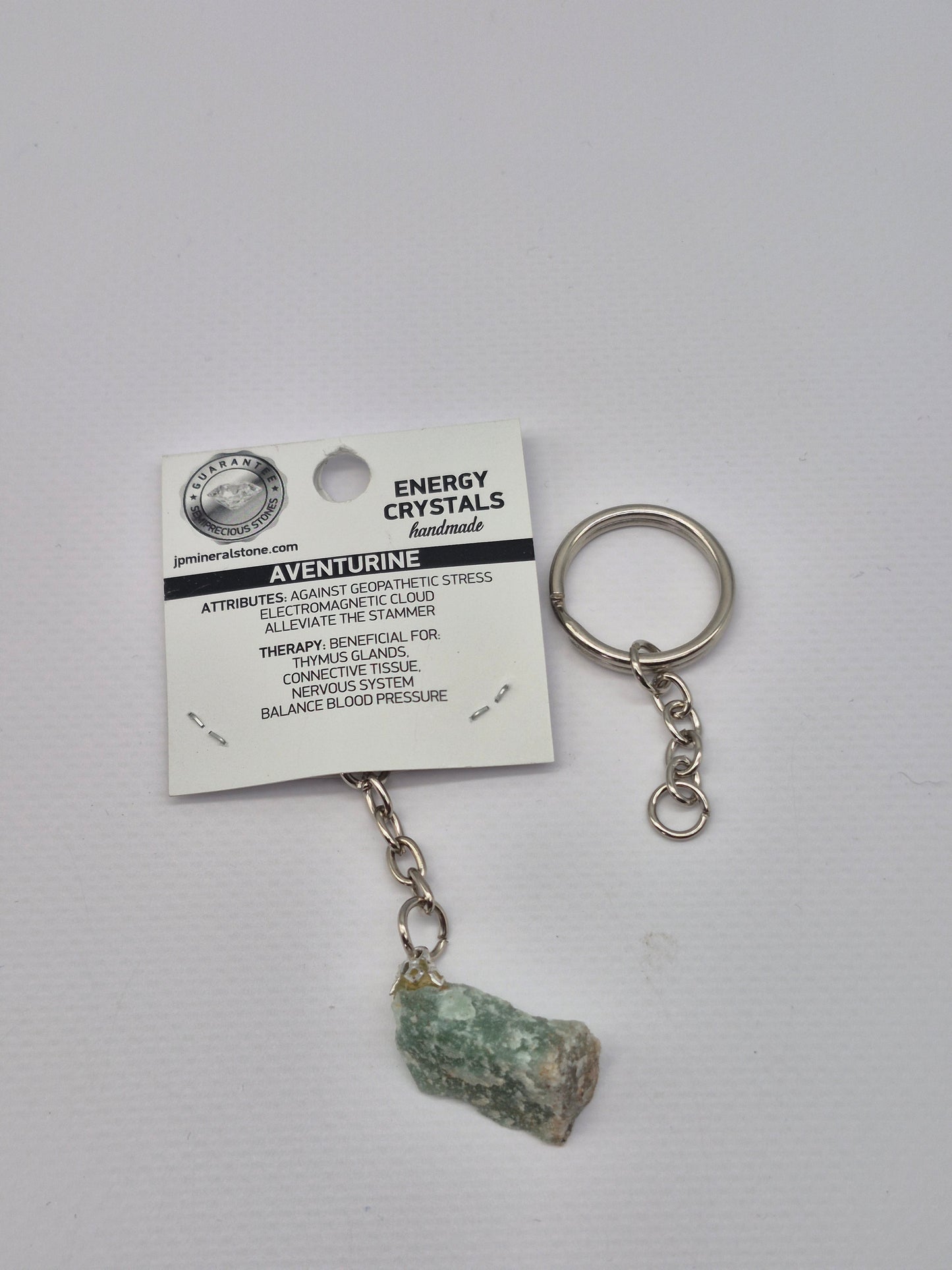 Natural Raw Green Aventurine Crystal Keychain
