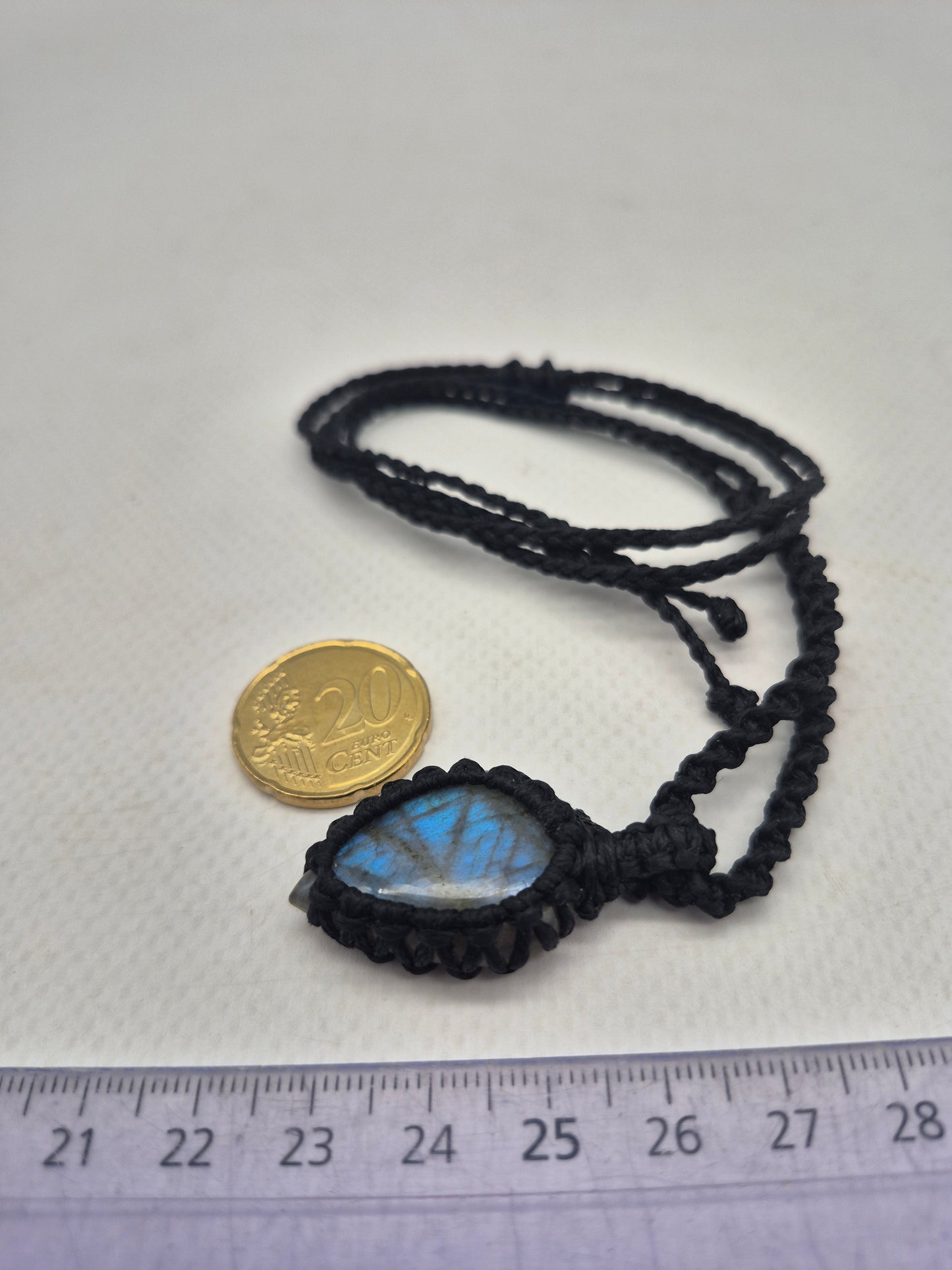 Labradorite Macrame Pendant Necklace Cabochon