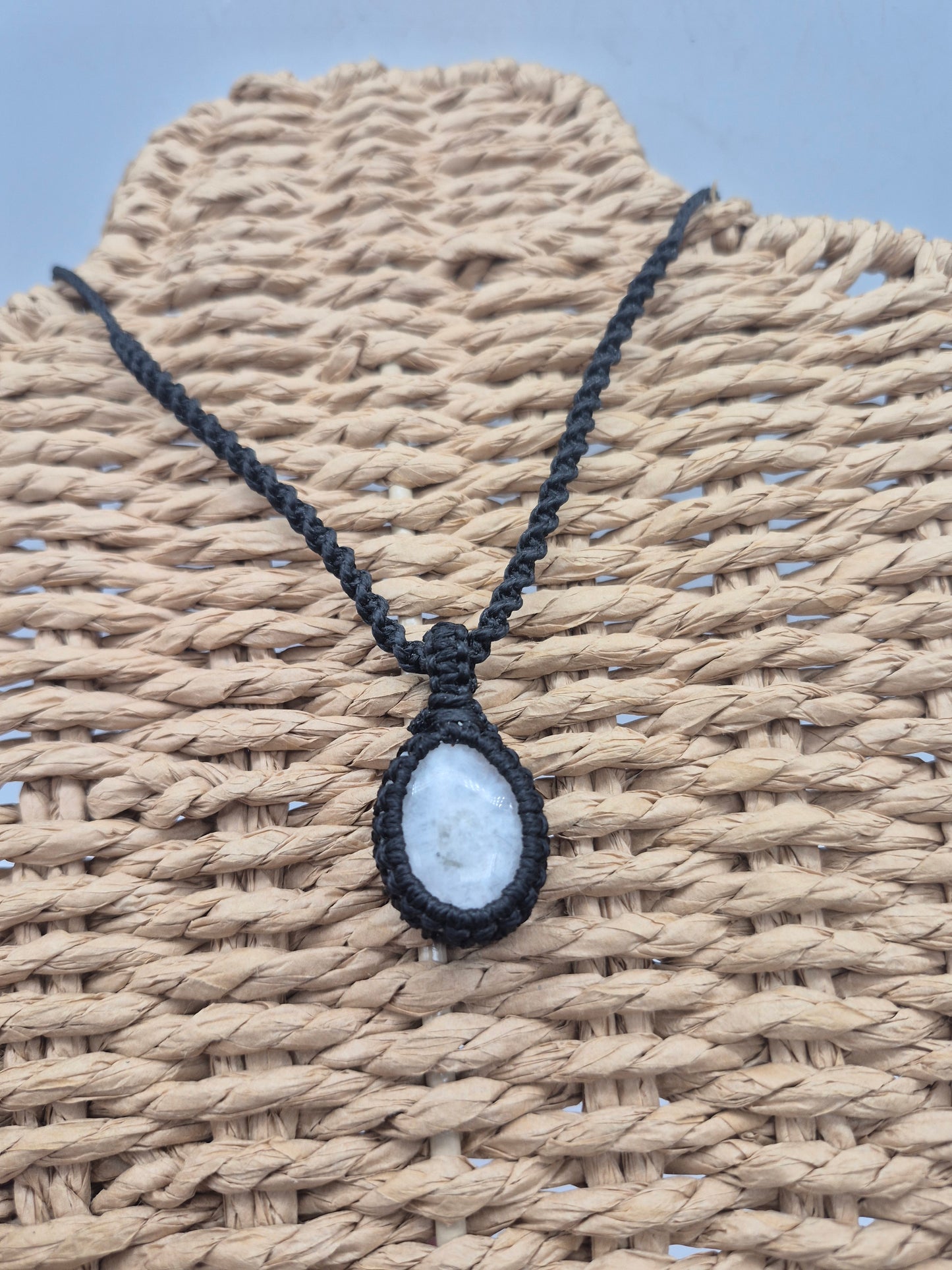 Moonstone Handmade Wrapped Macrame Necklace - Healing Stone