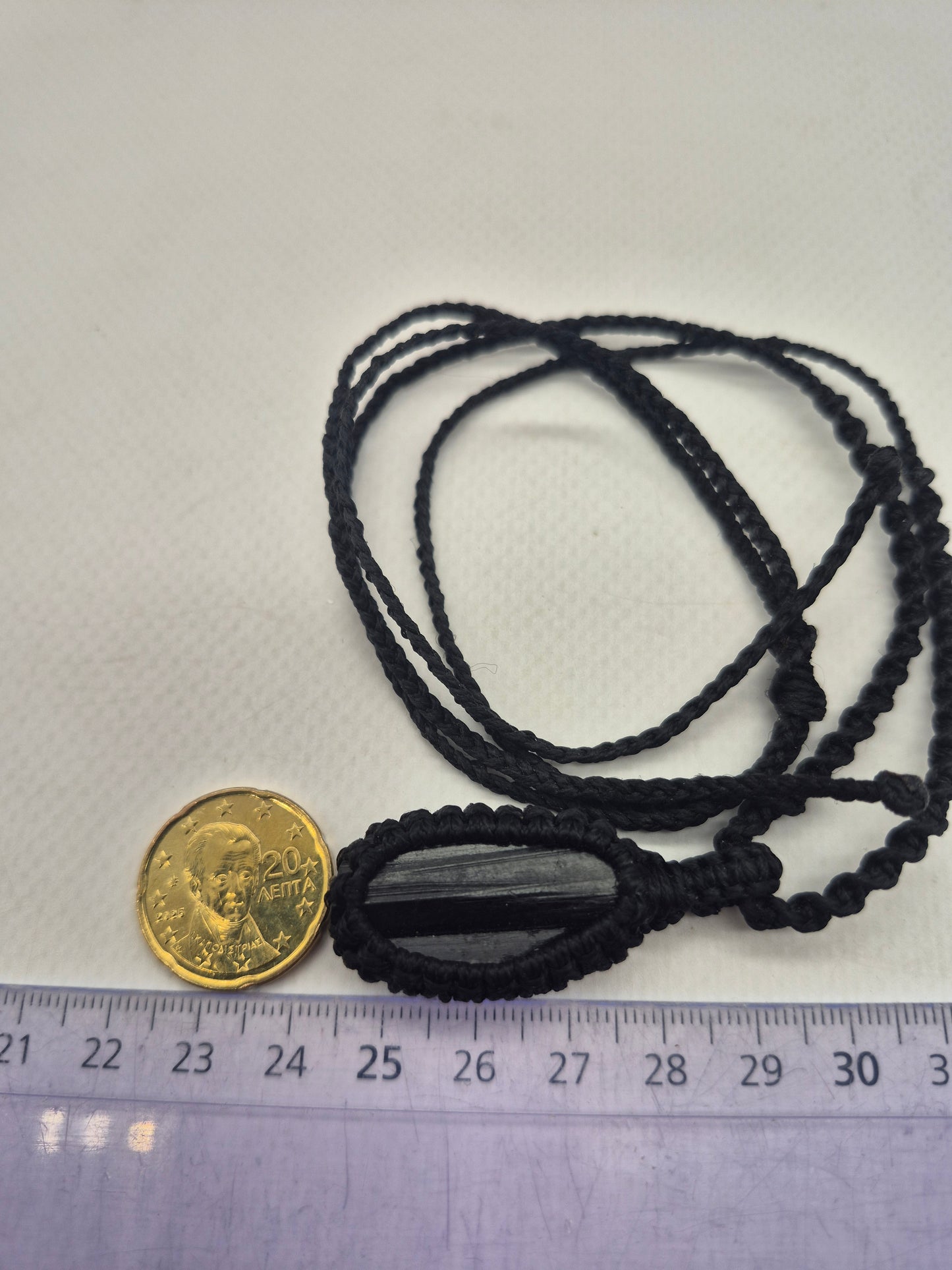 Handmade Black Tourmaline Macrame Necklace: Protection Crystal