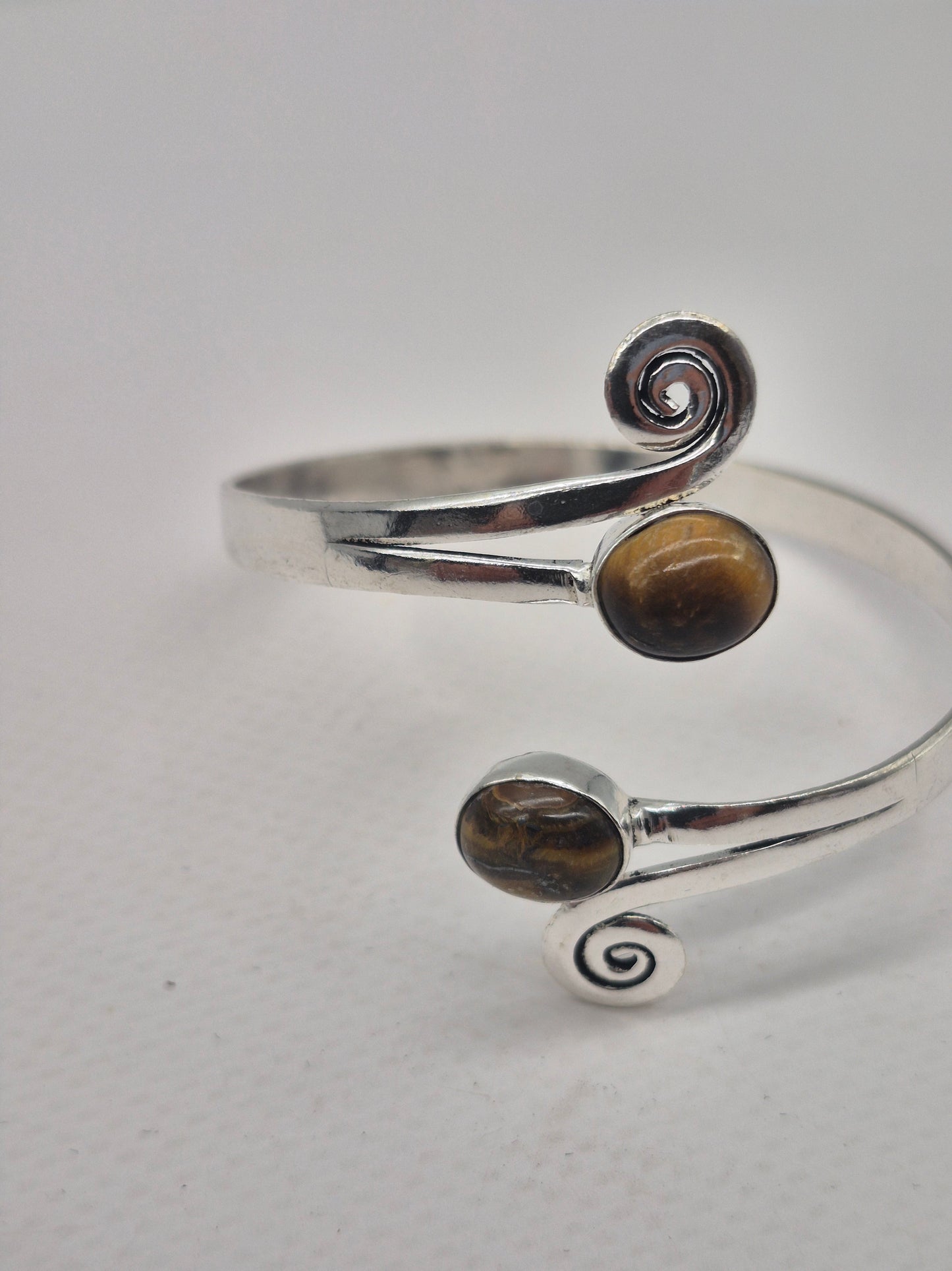 Tiger's Eye Crystal Silver Plated Bracelet