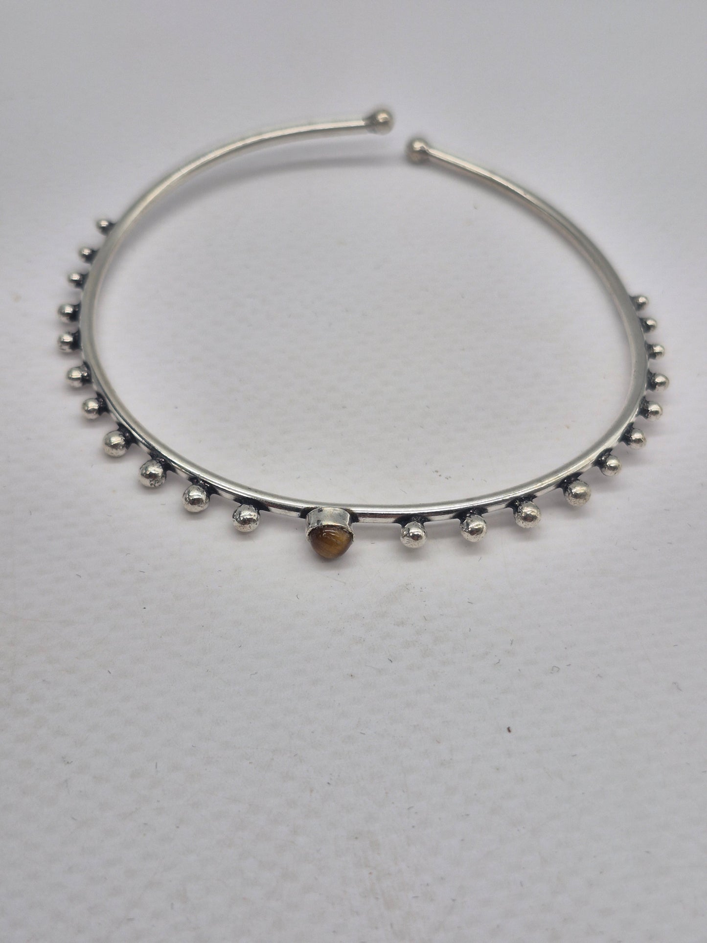 Tiger's Eye Crystal Silver Plated Bracelet