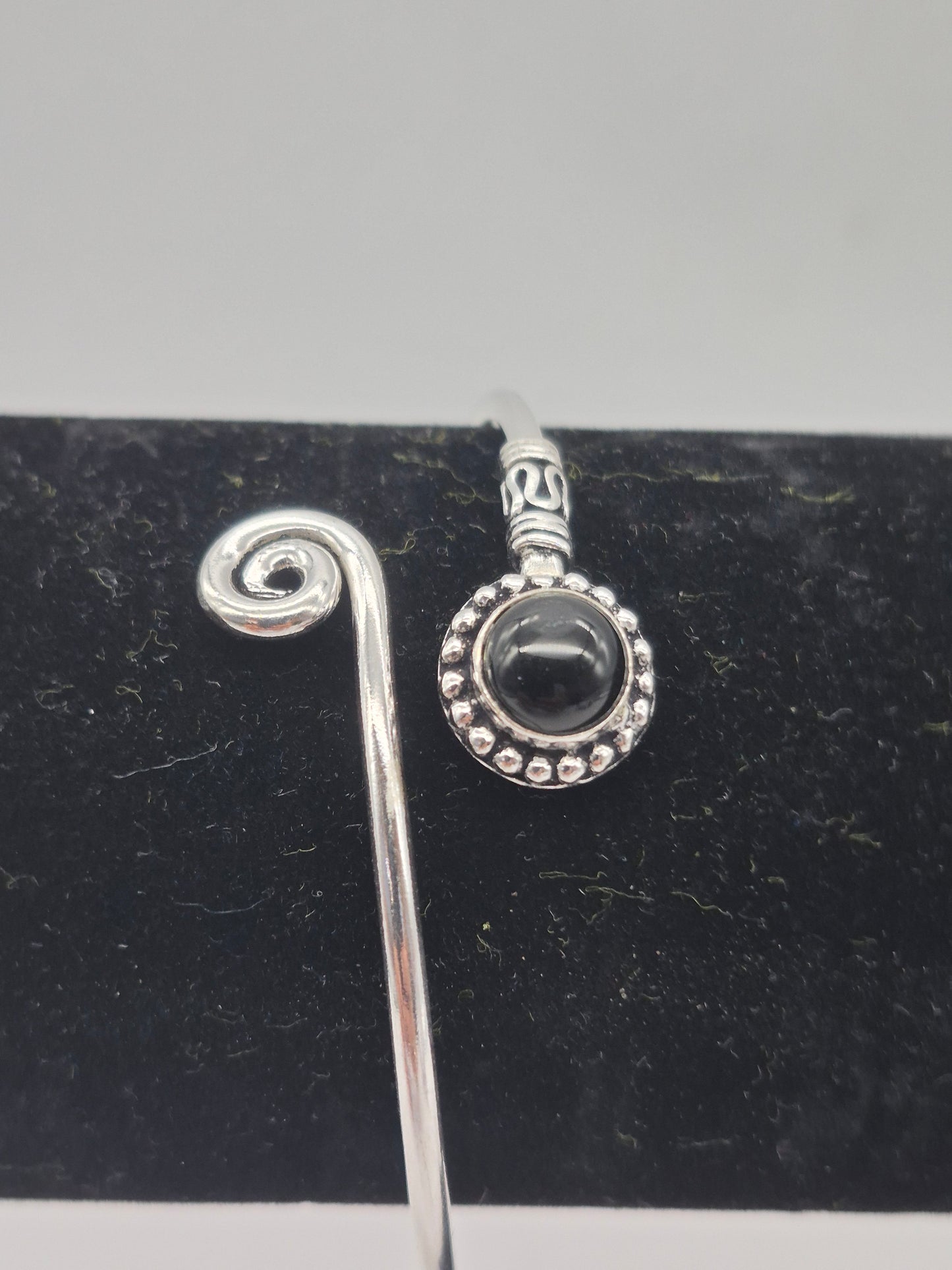 Black Tourmaline Silver Plated Bracelet - Crystal Adjustable Bracelet for Women