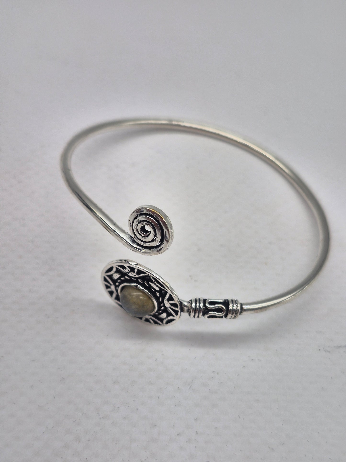 Labradorite Crystal Bracelet Silver Plated