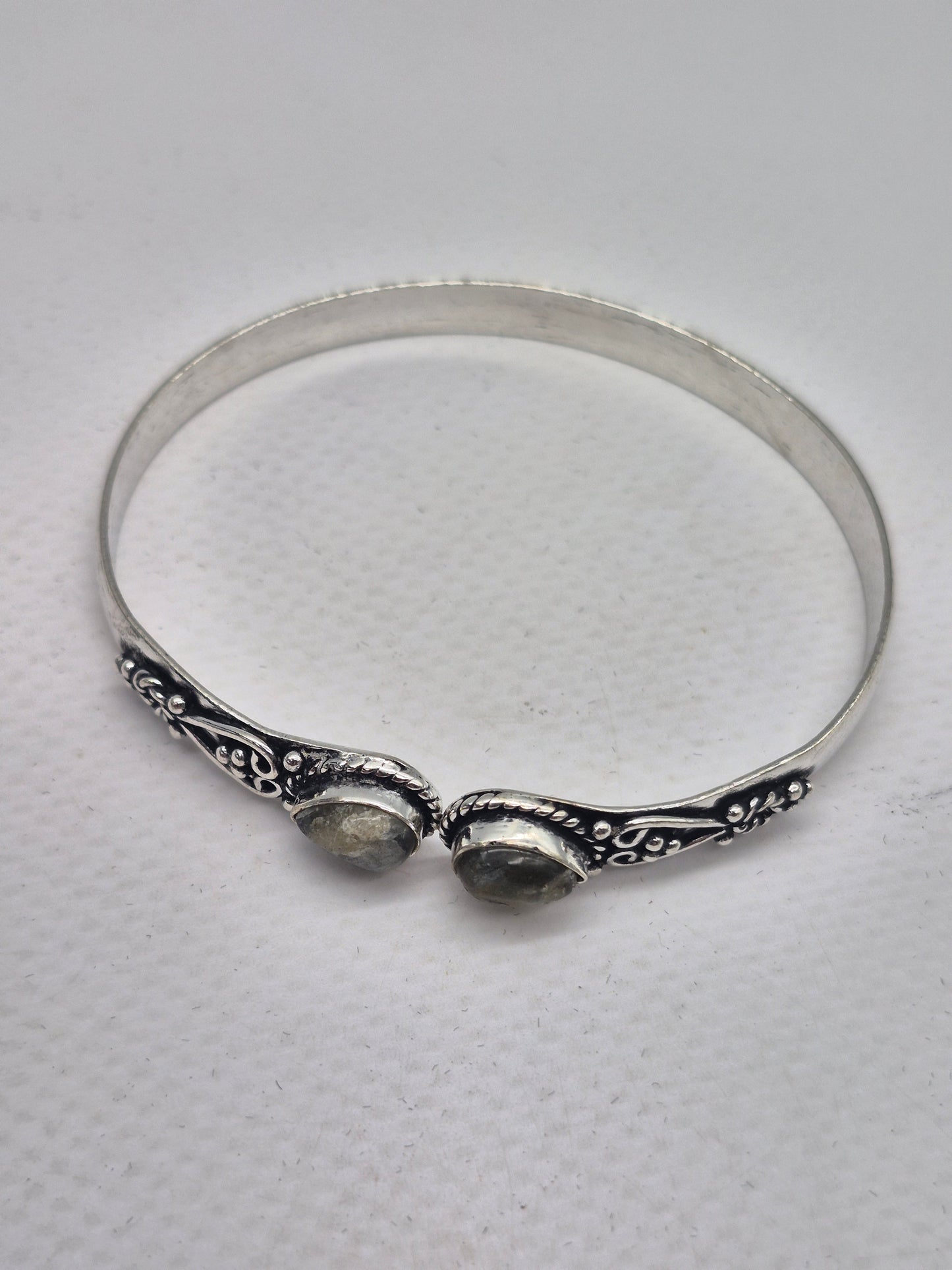 Labradorite Crystal Bracelet Silver Plated