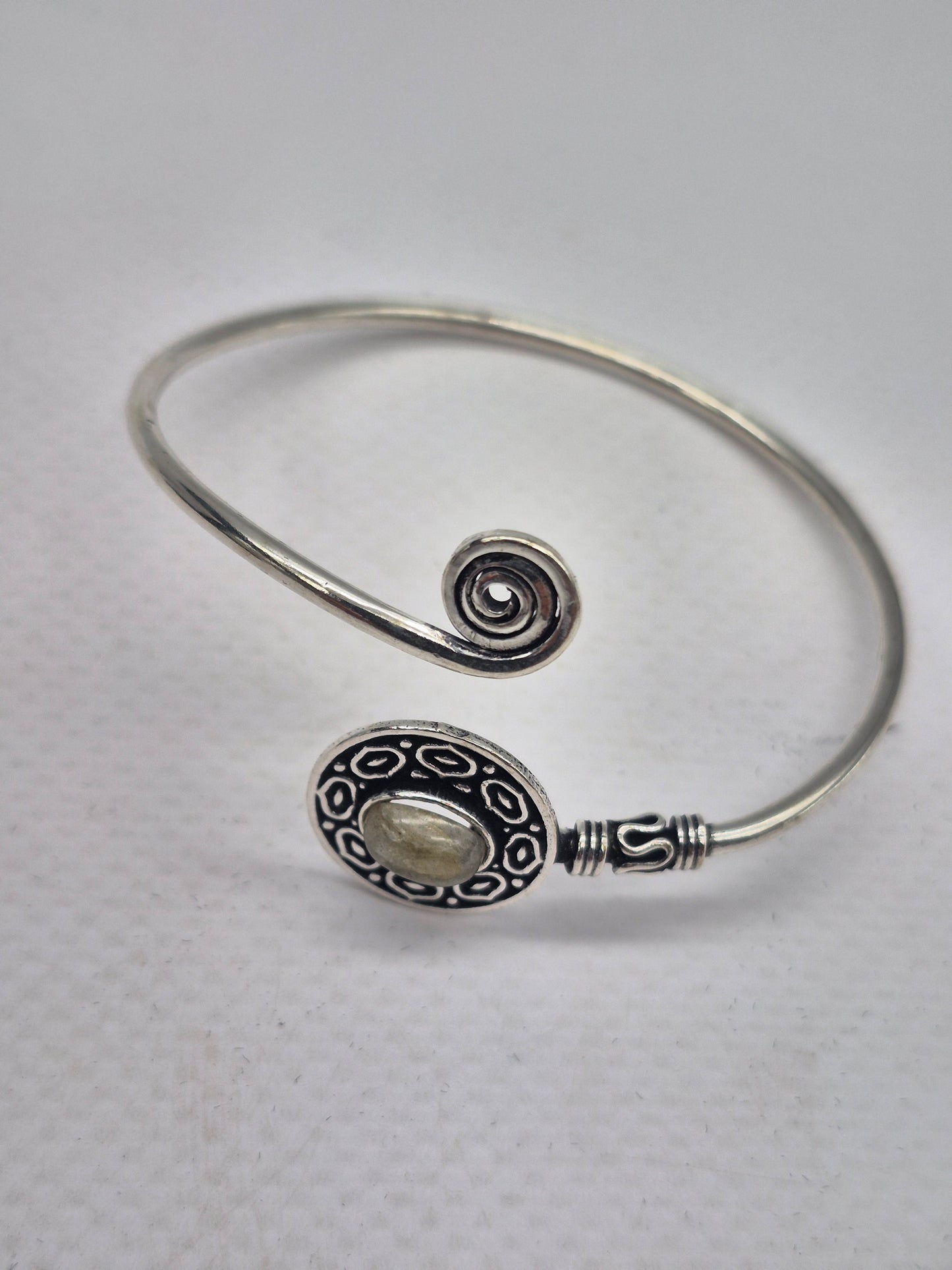 Labradorite Crystal Bracelet Silver Plated