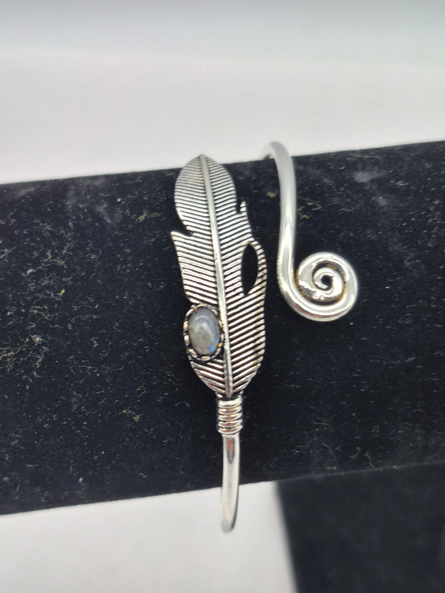 Labradorite Crystal Bracelet Silver Plated