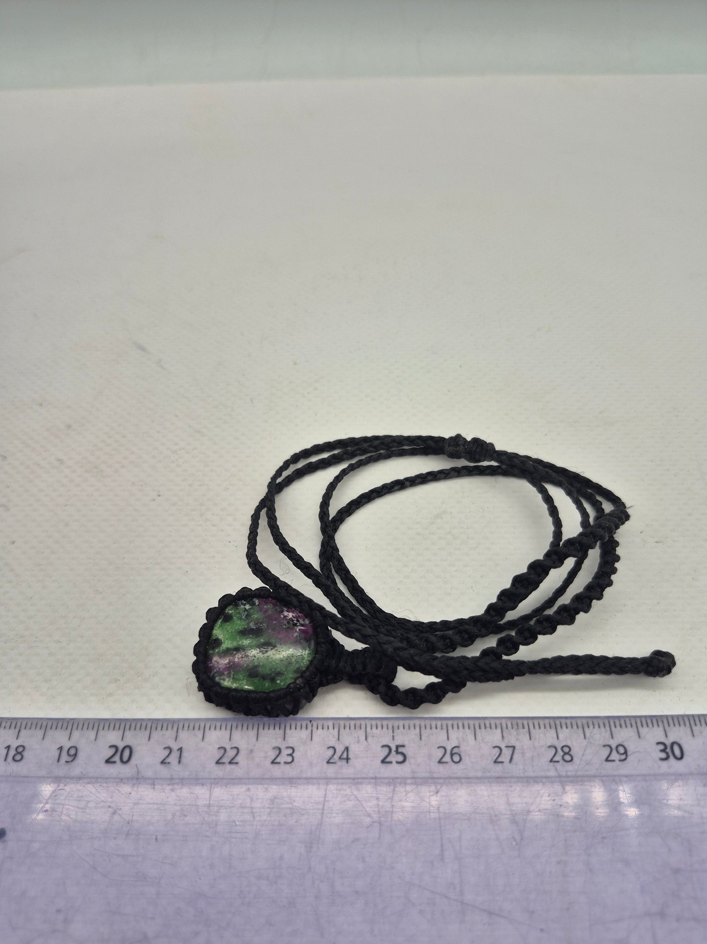 Ruby Zoisite Crystal Macrame Necklace