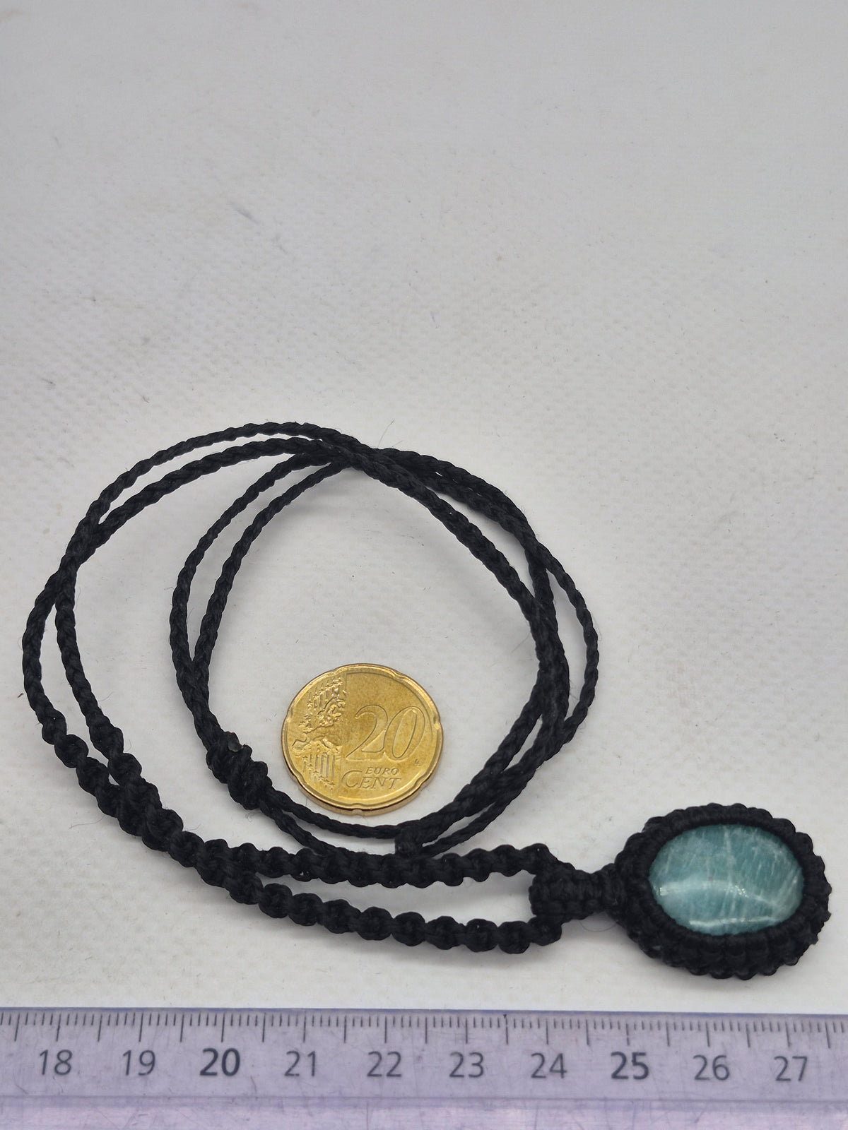 Amazonite Crystal Macrame Necklace