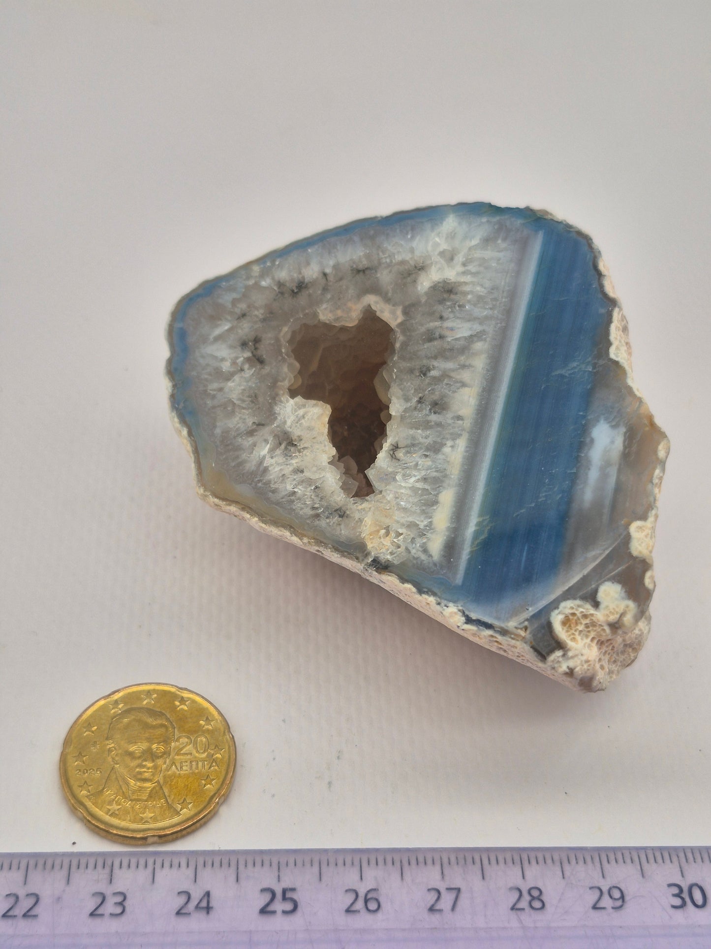 Blue Geody Agate with Crystal Quartz Cave