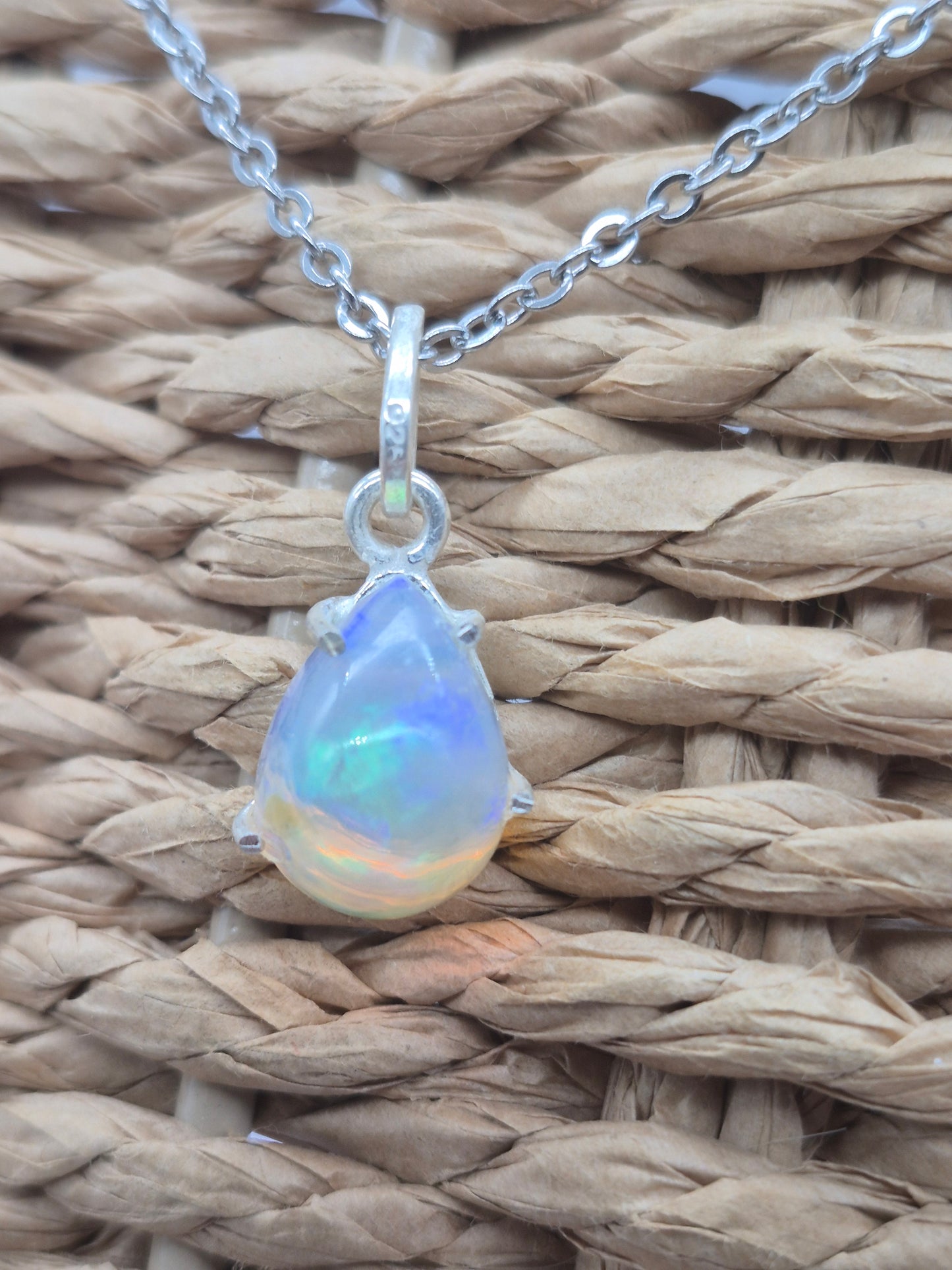 Opal Sterling Silver Necklace