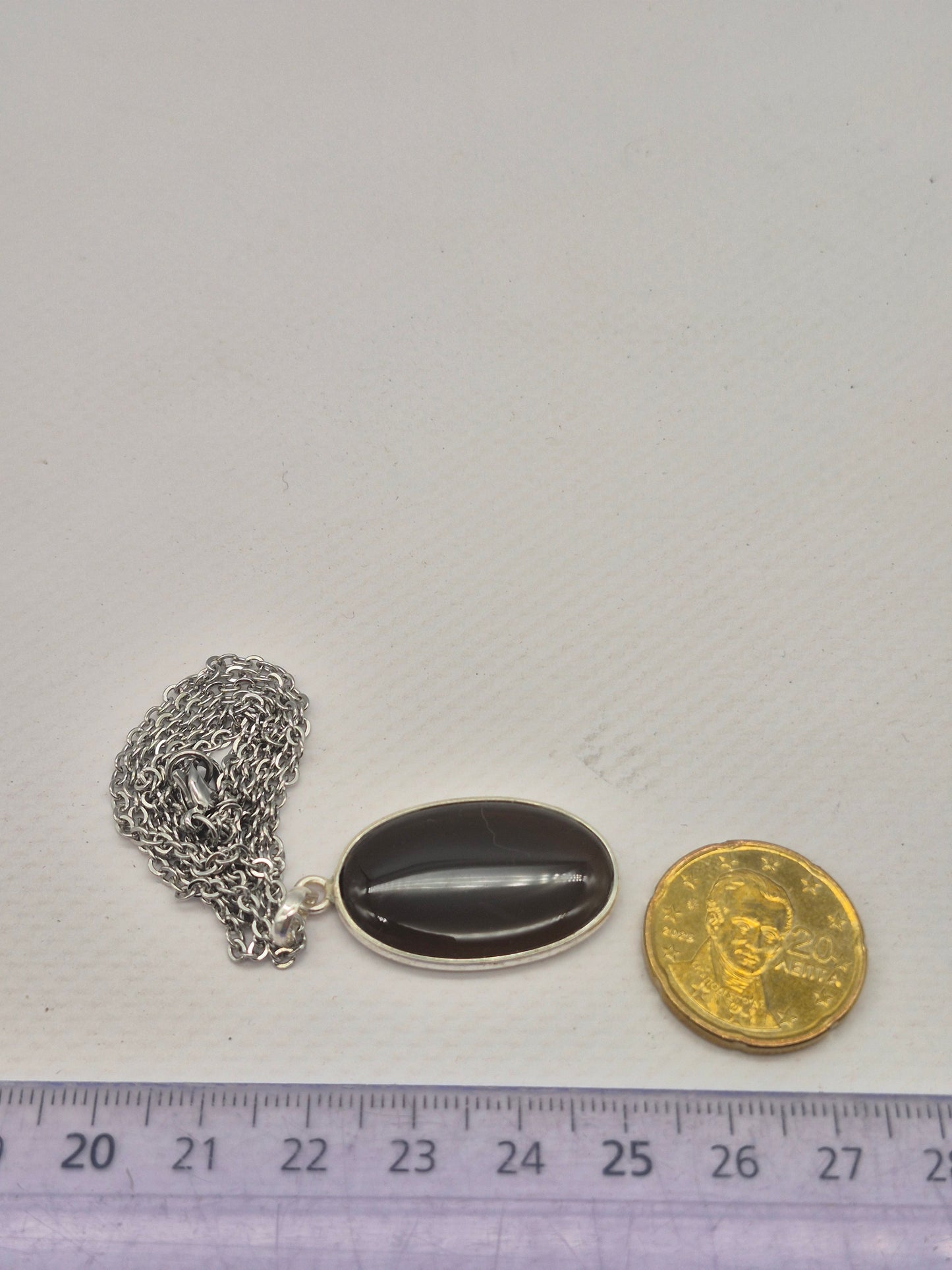 Smoked Quartz Sterling Silver Pendant Oval Cabochon Crystal