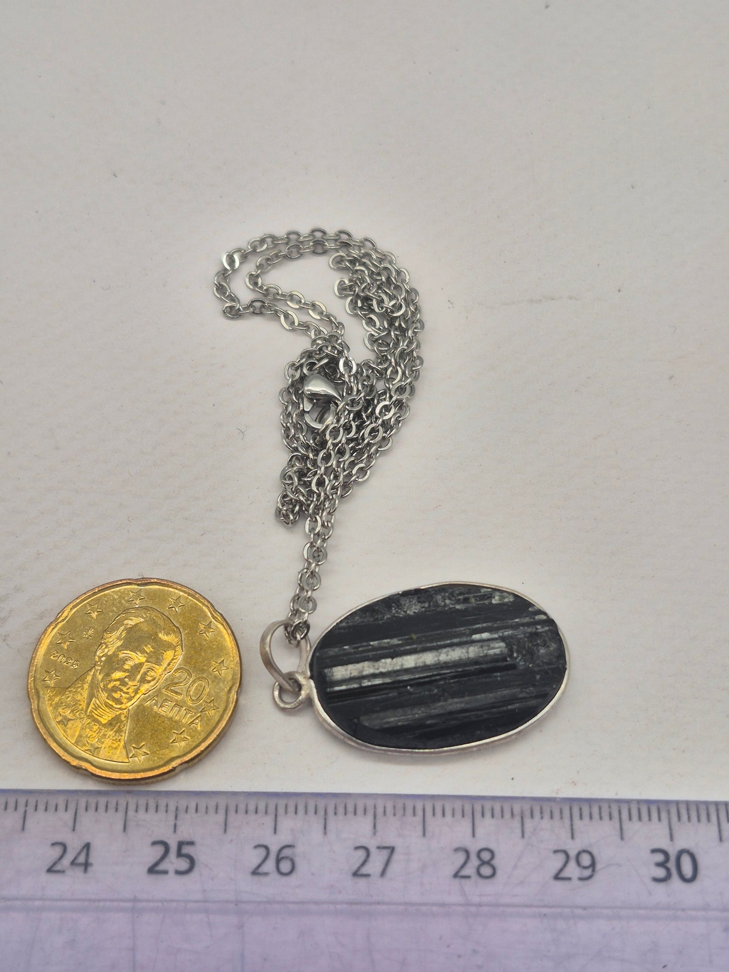 Black Tourmaline Silver Necklace