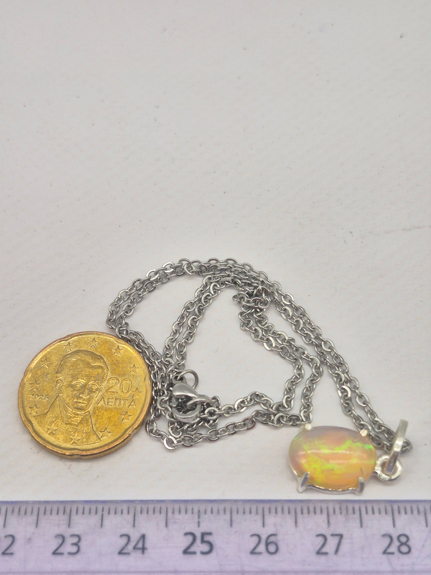 Ethiopian Opal Silver 925 Necklace (RARE)