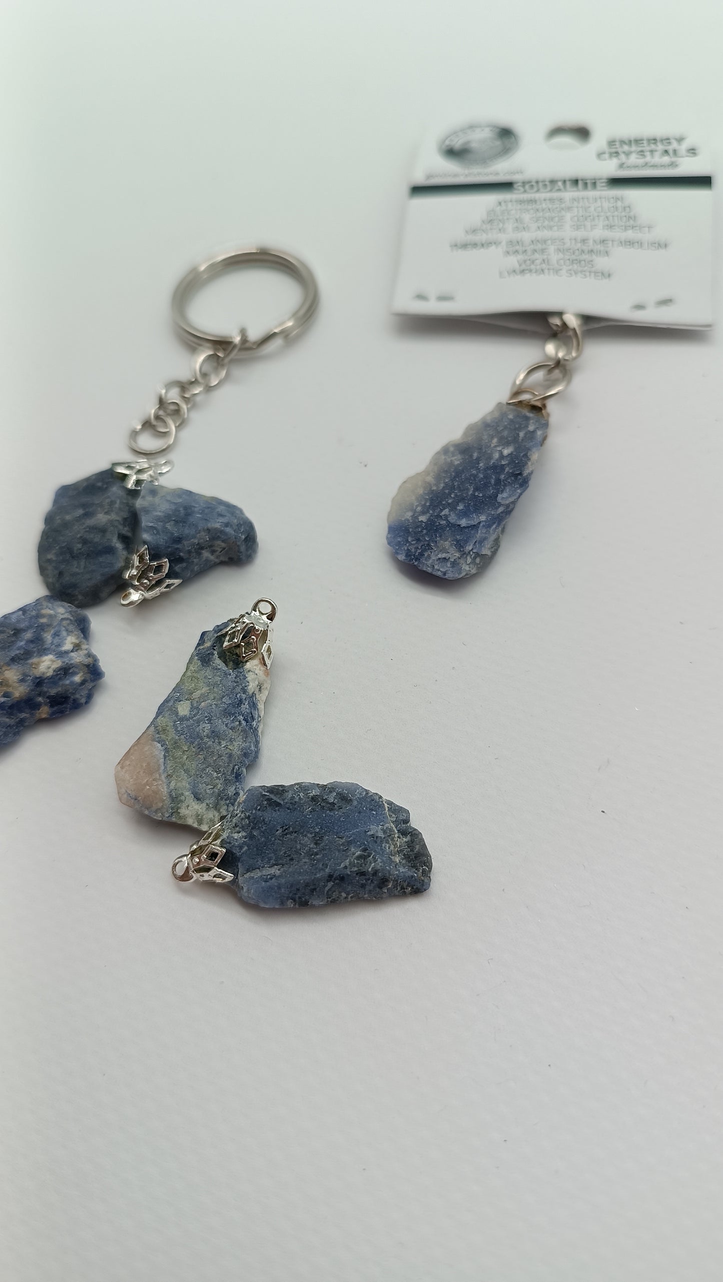 Natural Sodalite Crystal Keychain