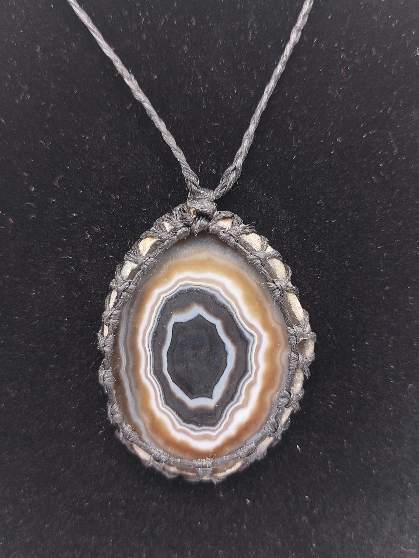 Agate Crystal Macrame Necklace