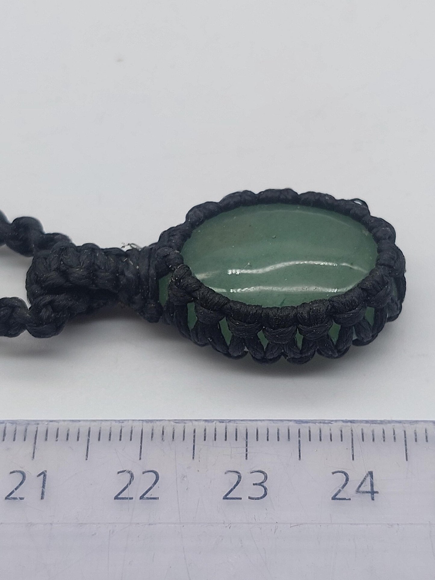 Green Aventurine Macrame Necklace: Lucky Crystal Healing Stone