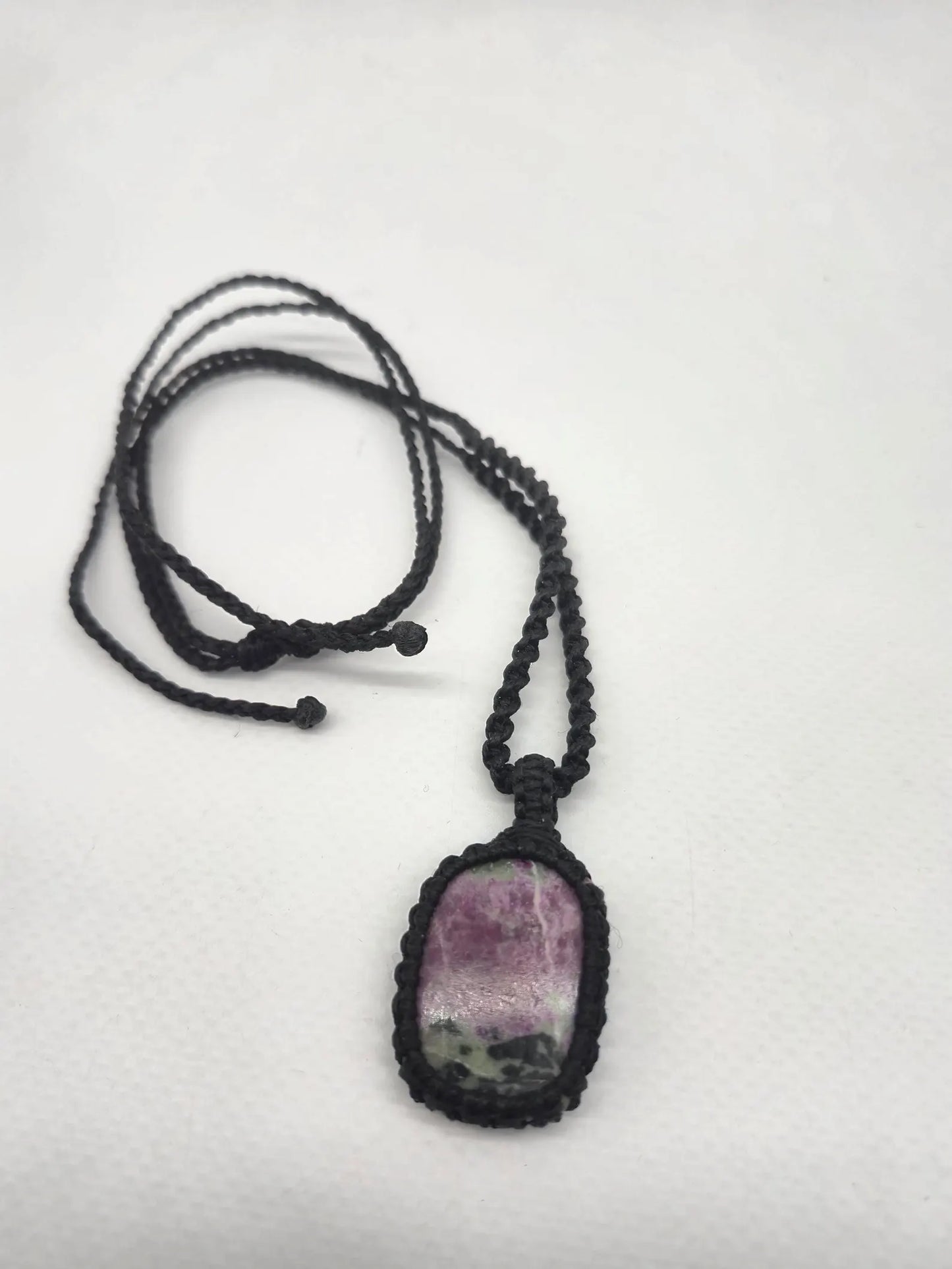 Ruby Zoisite Crystal Macrame Necklace