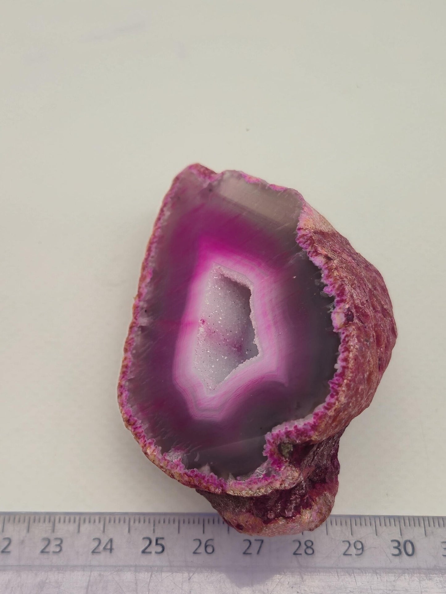 Pink Geode Agate with Crystal Quartz Cave - 169 gr