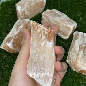 SeleniteTop Natural Crystal, Orange Rough Selenite Collection Specimen, Healing Stone Birtsthone Crystal, Decoration Mineral