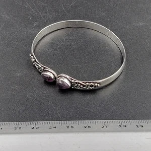 Boho AMETHYST Silver Plated bracelet