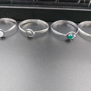 LOT Boho bracelet silver plated with semi precious stone - gemstone bracelet - ethnic jewelry