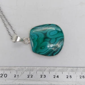 Malachite Crystal Silver Plated Necklace