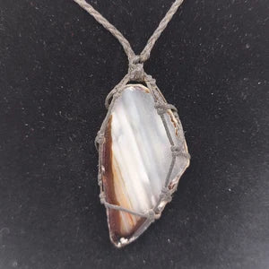 Natural Slice Agate Crystal Macrame Necklace