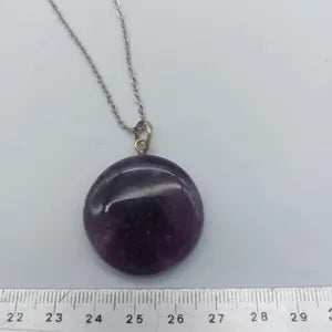 Amethyst Silver 925 Pendant Cabochon Cut Healing Crystal