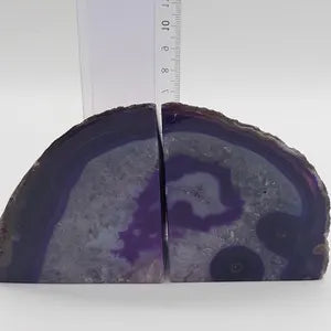 Purple Agate Half Geode Book Holder Rock Formation - Home Decor - Bookend