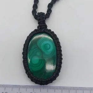 Malachite Macrame Wrapped Necklace, Protection Gift Accessories, Crystal Healing