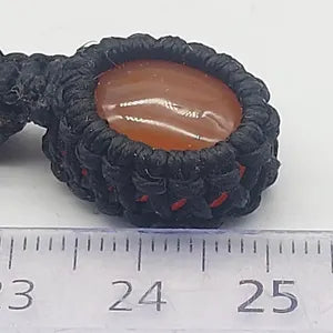 Carnelian Macrame Necklace, Red Crystal Handmade Woven Necklace