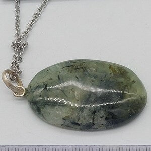 Prehnite with Green Tourmaline pendant necklace, Heart Chakra necklace , Healing Stone Birthday Gift ,Healing crystal necklace for Women