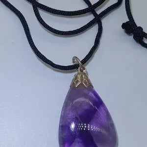 Amethyst Crystal Necklace, Purple Stone Chain Necklace, Gemstone Necklace