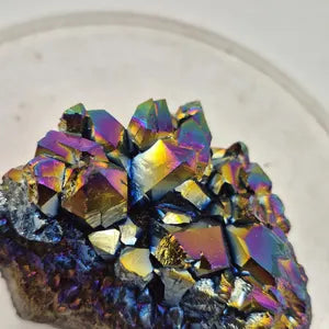 Amethyst Titanium Cluster, Druzy Rainbow Amethyst, Rainbow Aura Amethyst Crystal Specimen