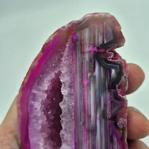Fuchsia Agate Stone | Natural Crystal Decor | Pink Agate Slice for Home or Office