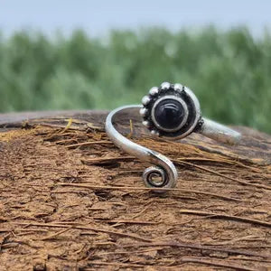 Amethyst Silver Plated Adjustable Ring for Women