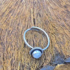 Moonstone Silver Plated Adjustable Ring for Women