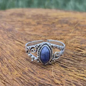 Lapis Lazuli Silver Plated Adjustable Ring for Women – Royal, Intuitive & Timeless