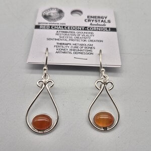 Carnelian Crystal Silver Plated Earrings for Women