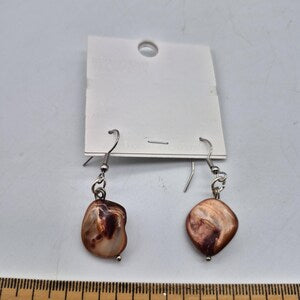 Brown Mother of Pearl Earrings – Nacre Dangle Earrings