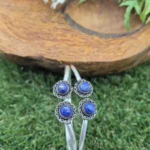 Lapis Lazuli Silver Plated Adjustable Bracelet