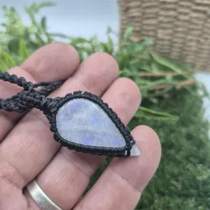Moonstone Handmade Wrapped Macrame Necklace - Healing Stone