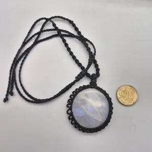 Moonstone Handmade Wrapped Macrame Necklace - Healing Stone