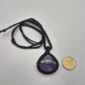 Amethyst Macrame Pendant Necklace – Serenity & Spiritual Balance