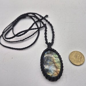 Labradorite Macrame Pendant Necklace