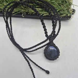 Labradorite Macrame Pendant Necklace